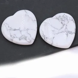 40mm Natural Howlite Pocket Palm Thumb Healing Crystal Heart Love Worry Stones Reiki Balancing Crystals and Healing Stone