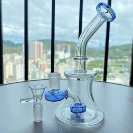 beher bong su borusu nargile sigara boru geri dönüştürücü yağ teçhizatı kalın cam su bongs baş dab kuleleri shisha 16cm boyunda