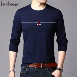 Marca de moda camiseta masculina de alta qualidade tops tendências de estilo de rua de manga longa Camiseta coreana Men Clothing 201116