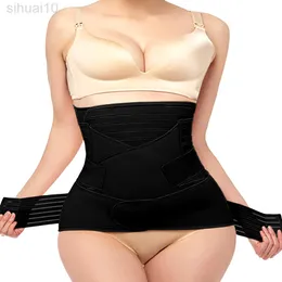 3 w 1 Paspartum Bandaż Bandaż poporodowy Pas Wsparcie Slim Waist Cincher Shapewear Belly Body Shaper Trainer Trener Corset L220802