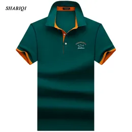 SHABIQI Odzież Mężczyzny Koszula Polo Business Casual Solid Male Polo Shirt Short Sleeve oddychający S10xl 220615