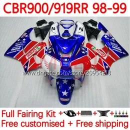 Honda CBR 900 919 RR CC 98-99 년 Bodys 118no.0 CBR 919RR 900RR 900CC 919CC CBR919 CBR900 RR CBR919RR 98 99 CBR900RR 1998 1999 페어링 키트 카스트롤 블루