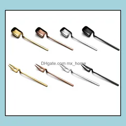 Spoons talheres de cozinha barra de jantar home jardim chá criativo/xícara de café Forking 304 Aço inoxidável dourado rosa preto te dhtmy