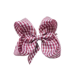 25st 2022 Ny modefärg Plaid hårring med elastiskt gummi för barn barn Grosgrain Ribbon Girls Bows Hair Clips Bowknot Alligator Barrettes Accessories