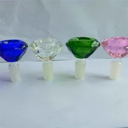 Narghilè di vetro spesso colorato Tubi di fumo 14mm 18mm Mini Vaping Water Dabber Pipe Bong Diamond Bowl Accessori a forma di imbuto per fumare Dab Nector Collectors Tool