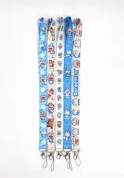 Fabrikspris 100 stycken Doraemon Anime Lanyard Nyckelring Halsrem Nyckel Kamera ID Telefonsträng Hänge Märke Fest Presenttillbehör Partihandel