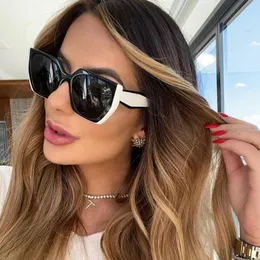 Sunglasses Vintage Cat Eye Women 2022 Big Frame Luxury Designer White Sunglass For Ladies Fashion Cateye Sun Glasses Female OversizeSunglass