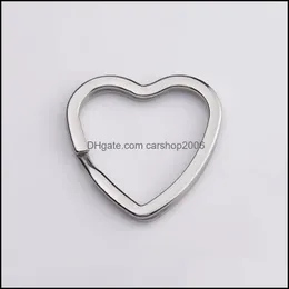 Nyckelringar Rainbow Heart Gold Sier Color Keychains Metal Chain Ring Split unisex Keyring KeyFob Holder Accessories DIY DRO CARSHOP2006 DHH72