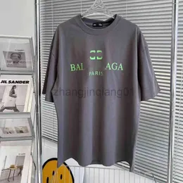 Balansiagas t -shirt vintage överdimensionerad svett luxe modemärken balansiagas hoodie ny sommar bomull bb tryckt herr- och kvinnors lösa avslappnade trendiga tee 1732