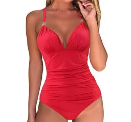 2024 Conservative leopard neck red backless Bikini set women appeal swimwear Swimsuit suit one piece girl ladies kingcaps women's ribbon diagonal shoulder Splicing
