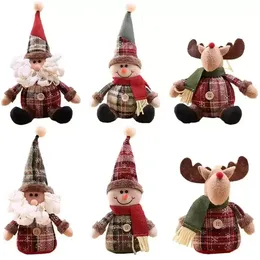 UPS New Christmas Ornaments Cartoon Doll Bambini Snowflake Plaid Doll Regali per feste 2023 Consegna veloce C0810X9