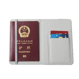 DIY Sublimation Pu Passport Passport Holder White Blank Bank Card Card Cover Cover Outdize Portable Travel Wallet B6
