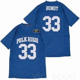 C202 Men Movie 33 Al Bundy Polk High Football Jersey Team Color Blue Breatable Cotton Cotton Embroidery and Sewing High