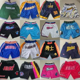 Män bara Don Basketball Sweatspants Slitage Sport Med Pocket Zipper Fly Short Drawstring Pant Elastisk Midja Hippop All Stitched Jimmy Butler Dwyane Wade Luka Doncic