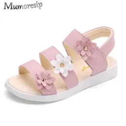 Barnskor sommarstil barn sandaler flickor prinsessa vackra blomma skor barn platt sandaler baby flicka gladiator mjuk 220621