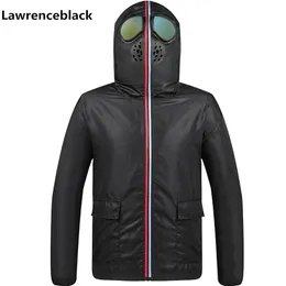 Jacket Men Hood With Glasses personality Wear Hunting Outdoor Coats Male Outerwear Tactical Motorcycle Cycling windbreaker 201119