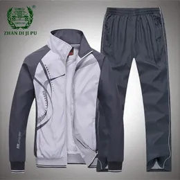 Patchwork Sportswear Sets Mężczyźni duży rozmiar 5xl Autumn Thin Sport Cu garnitur Kurtki Dwuczęściowe zestawy męskie odzież dresowa 220803