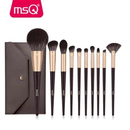 Make Up Brush MSQ10PCS Professionnel Pinceaux de Maquillage Fondation Fard Paupires Blush Correcteur Poudre Brosse Visage Outils