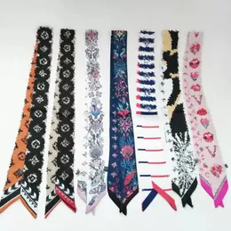 Tasarımcı Eski Çiçek Harfler İpek Eşarp Kadınlar Kare Çanta Sap Omuz Tote Bagaj Fular Atkısı Lüks Fular Kadın Saç Kurdele