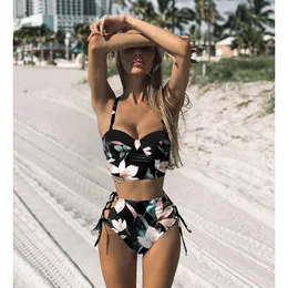 Floral High Waist Bandage Bikini Set With Push Up Top And Strappy Bottom Seafancy Swimwear From Hai04 14.34 DHgate.Com