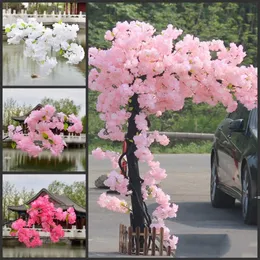 1M long Cherry Blossoms Artificial Flowers Branches Wedding Arch Decoration Peach Branch Background Wall Hanging Fake Flower GCB14844