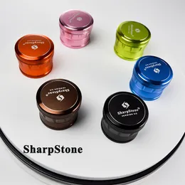 F￤rgglada Sharpstone -version2.0 63mm Herbal Grinders R￶ker Tillbeh￶r 4 Lager Aluminiumlegering Herbal Crusher Tools for Glass Water Bongs Dab Rigs
