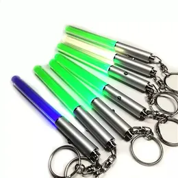 LED -zaklampstick Keychain Party Supplies Mini Torch Aluminium sleutelhang Key Ring Duurzame Glow Pen Wand Lichtzwaard licht Vuurstokken Inventaris Groothandel