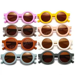 Sonnenbrille Kinder Designer Sonnenbrille Kind Spiegel Sonnenschutz Brillen Candy Farbe Solide Retro Runde Rahmen Brillen Für Jungen Mädchen Mode-Accessoires