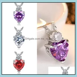 High Quality Zircon Garnet Pride Heart Necklace Star With Water Distribution Chain Yp082 Arts And Crafts Pendant Drop Delivery 2021 Pendants