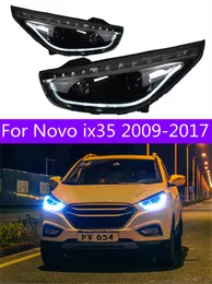 2 st ledhuvudljusdelar för novo ix35 20 09-20 17 Främre strålkastare ersättare DRL Turn Signal Light