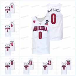 Ceomitness Arizona Wildcats 2021-22 كرة السلة الكلية القميص Bennedict Mathuri NCAA Pelle Larsson Kerr Kriesa Justin Kier oumar Ballo Kim Aiken Jr.