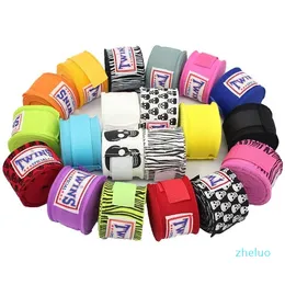 2pcs pack 5m Cotton Kick Boxing Bandage Wrist Straps Sports Sanda Taekwondo Hand Gloves Wraps Bandagem Muay Thai227D