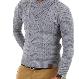 Zogaa Mens Cardigan dzianin Sweatek Silny kolor grube ciepłe golf męskie swetry długie rękaw Casual Pullover Men Odzież 201221