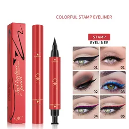 Çift Kafa Eyeliner damgası su geçirmez leke geçirmez renkli sıvı eyelin