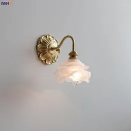 Wall Lamp Frosted Glass LED Light Switch Socket Home Decor Indoor Lighting Living Room Bedroom Beside Copper Lampara ParedWall