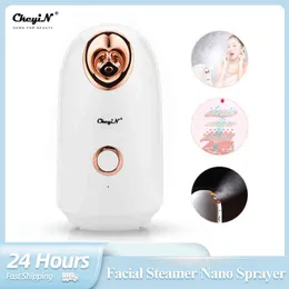 Ckeyin Facial Steamer Nano Sprayer Face Deep保湿ホットスチームスパホーム使用デバイススキンケア蒸気装置Nebulizer 220526