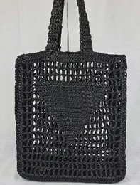 Stylowe światłowód ze słomy tkanin tkanin torebka projektantów 2022 Summer plażowa torby turystyczne turystyczne torby na zakupy 2696