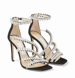 Verão Roman Lady Crystal Strap Sandália PVC Camurça Couro Mulheres Sexy Sandalias Mujer Garota Alta Pumps Dress Vestido Partemente Sapatos de Casamento Zapato Mujers