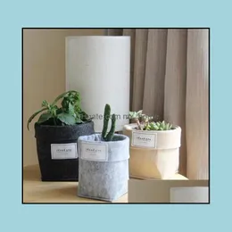 Krukor Tillbehör Patio Lawn Garden Drop Leverans 2021 Felt SUCCENT Växt Non-Woven Fabric Cactus Grow Planters Pot eller Home Storage Basket 6U