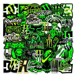 50sts grön fluorescerande bländande personlighetstrend klistermärke monster jägare klistermärken graffiti barn leksak skateboard bil motorcykel cykel klistermärke