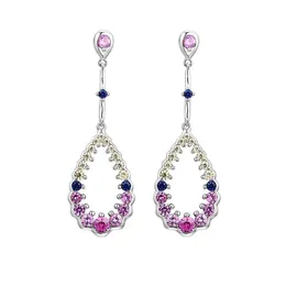 Dangle Chandelier Pink Sapphire Sterling Silver Earring for Women 2022 Designs S925 Elegant Lady Create Anverary
