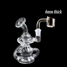 14mm Vrouwelijke Recycler Roken Water Bongs Mini Kleine Dik Glas Dab Rigs Waterleidingen Beaker Bong Heady Oil Rigs met 4mm Dikke Quartz Banger Nail