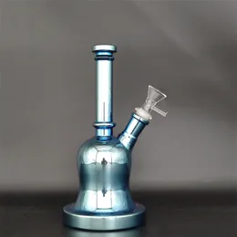 8,9 pollici vetro spesso azzurro metallizzato bong tabacco pipa ad acqua narghilè bicchiere gorgogliatore tubi di fumo bong bottiglie dab rig