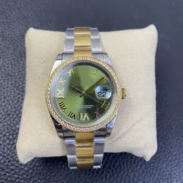 Orologio da uomo BF Maker 36mm acciaio 904L oro giallo quadrante verde diamante orologio 126233 orologi da polso con numeri romani automatici di moda