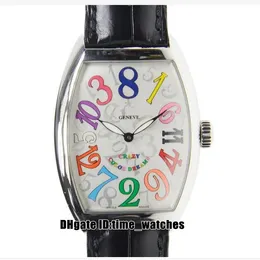 New Crazy Hours 8880 CH Orologio da uomo automatico Cassa argento Quadrante bianco Orologi da uomo Bounce Cinturino in pelle nera Orologi sportivi 8 colori