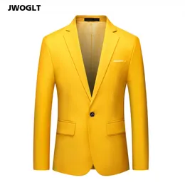 Spring Autumn Fashion Single Button Blazer Jacket Men Casual Design Slim Fit Yellow Purple White Wedding Suit Jackets 5xl 6xl 201104