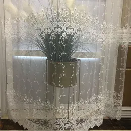Curtain & Drapes European Elegant White Pearls Tulle Curtains For Living Room 3D Embroidery Aesthetic Beading Window Bedroom #VTCurtain Curt