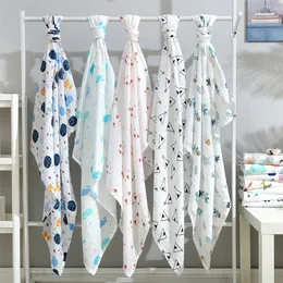 Baby Boy Cotton Bamboo born Muslin Swaddle Blanket Baby Swaddle Wrap Summer Quilt Monthly Muslin Blanket Blankets born LJ201204