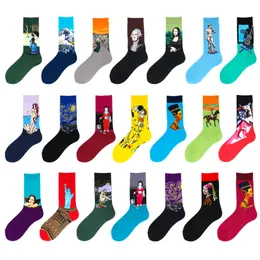 DHL Christmas Decorations Amazon Europe/US Creative Personal Paint Painting Socks Cross-Border Trend Ins Autumn and Winter High Tube Cotton Socks