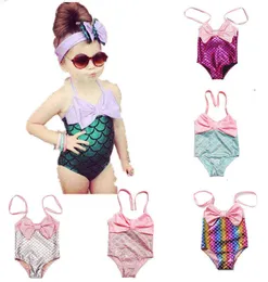 7 styles hot kids One-Pieces swimwear girls sequin bodysuit Mermaid Butterfly Swimsuits kid bikini ruffle Beach Sport bathing suits Children